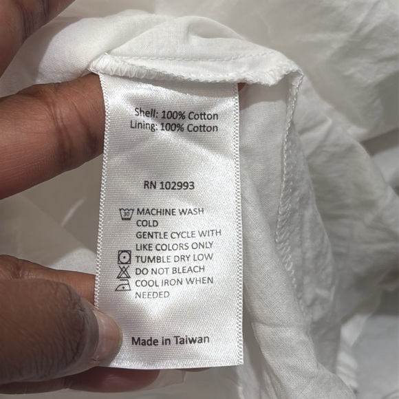 Peter Som collective White Midi Dress prairie cotton dress Sz 12 - Picture 15 of 16